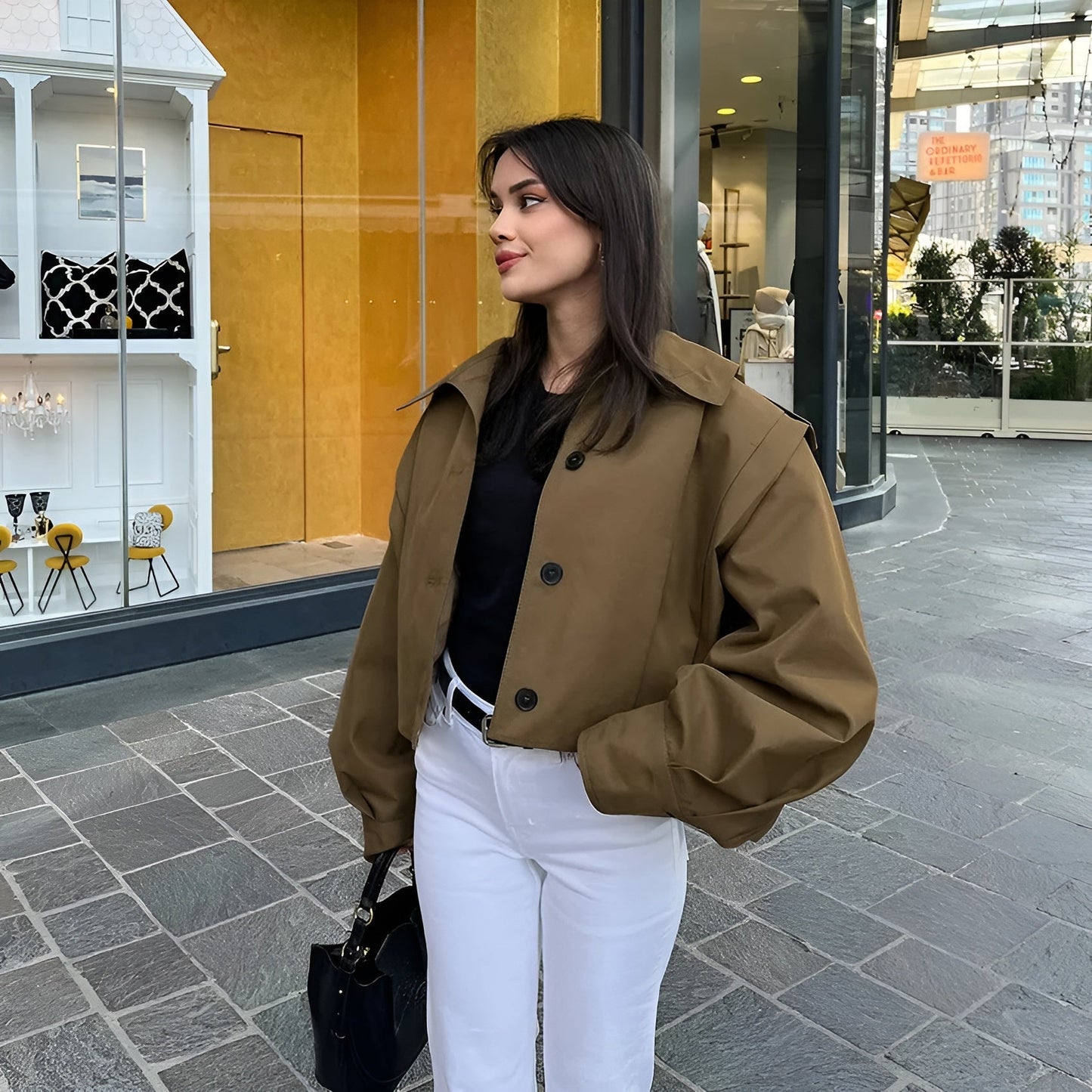 Tussenjas Dames | Hoge Kraag & Knoopsluiting | Perfecte Herfstjas