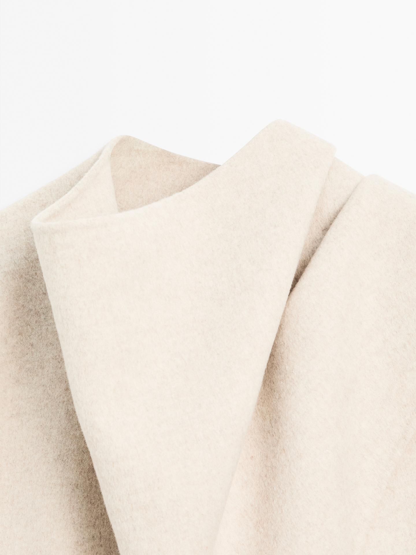 Dames Asymmetrische Jas van Wolmix | Stijlvolle Jas met Sjaaldetail | Aveline
