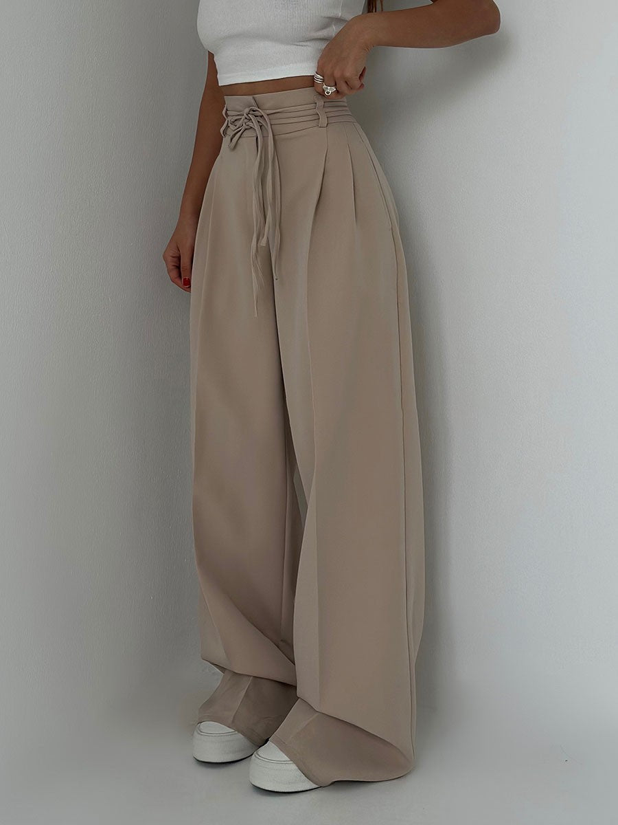 Lara | Dames Hoge Taille Pantalon – Wijde Pijpen & Stretch Stof
