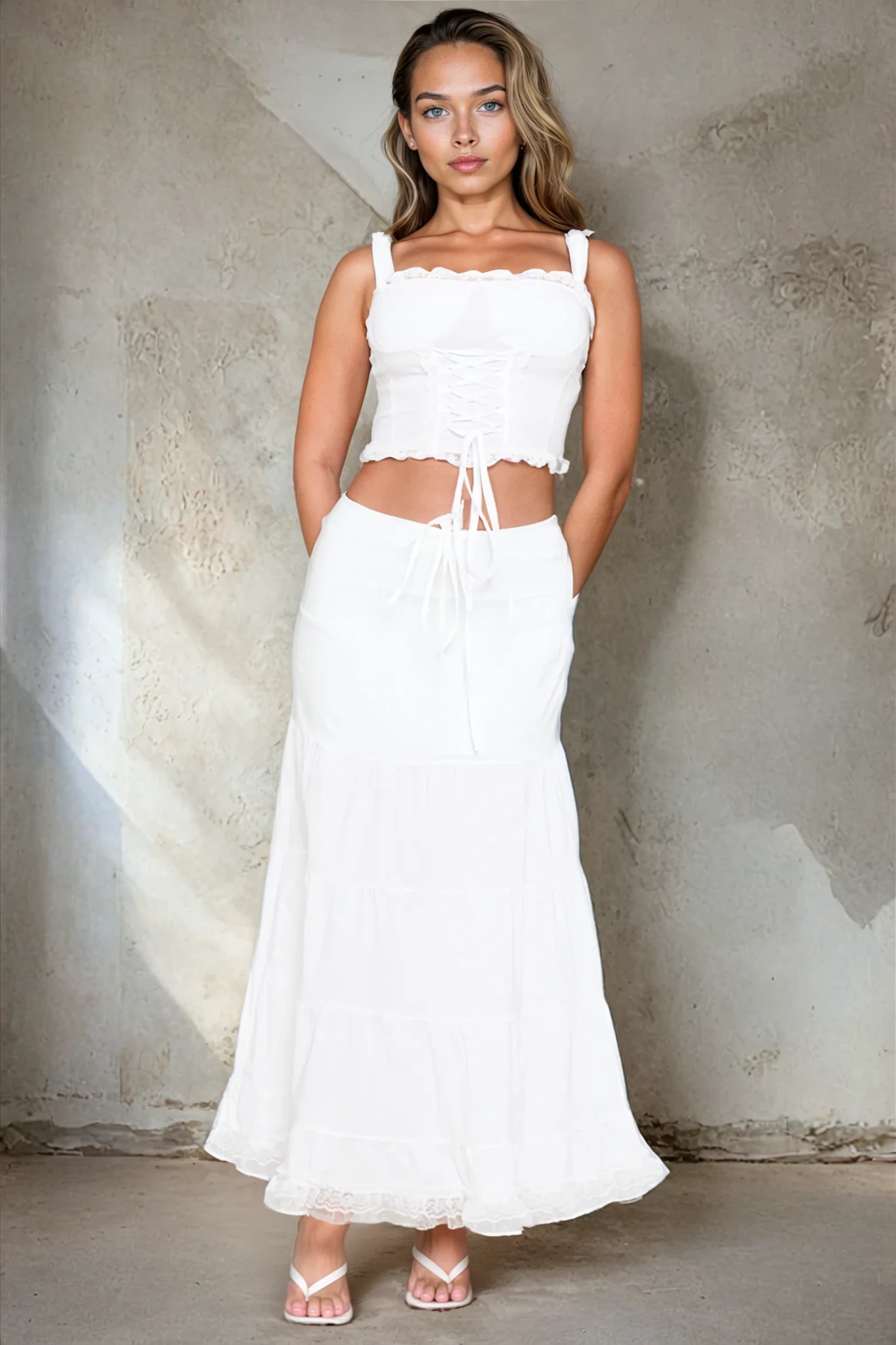 Camille | Witte Corsettop met Rok