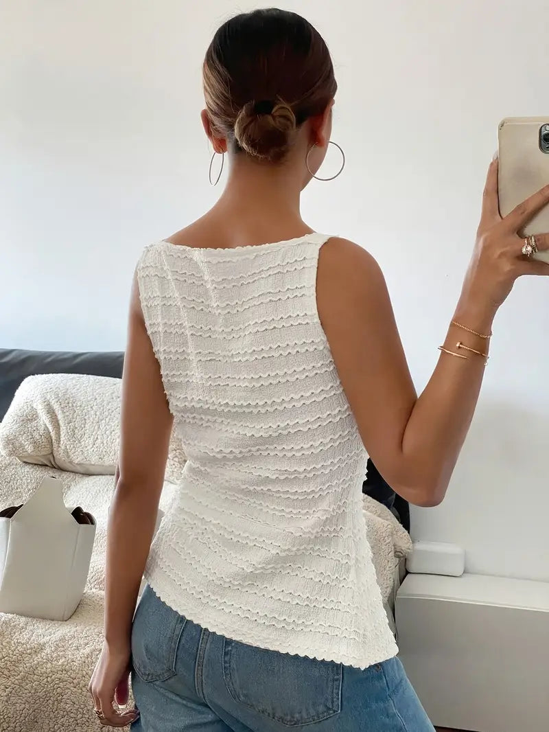 EMMA | Mouwloze Blouse met Vierkante Halslijn voor Dames
