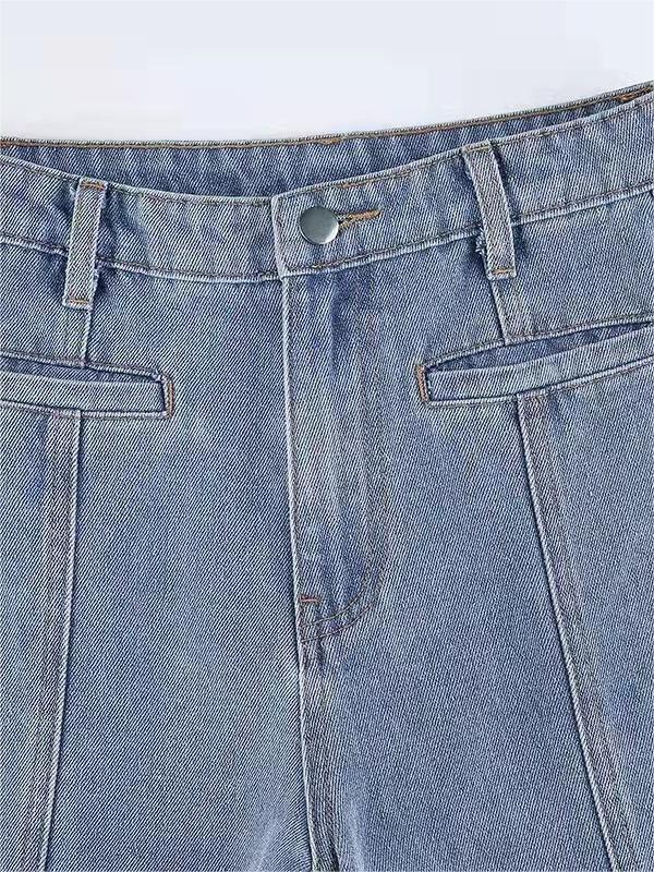 Luna Vintage Flare Jeans Dames | Y2K Uitlopende Spijkerbroek Met Rode Ster