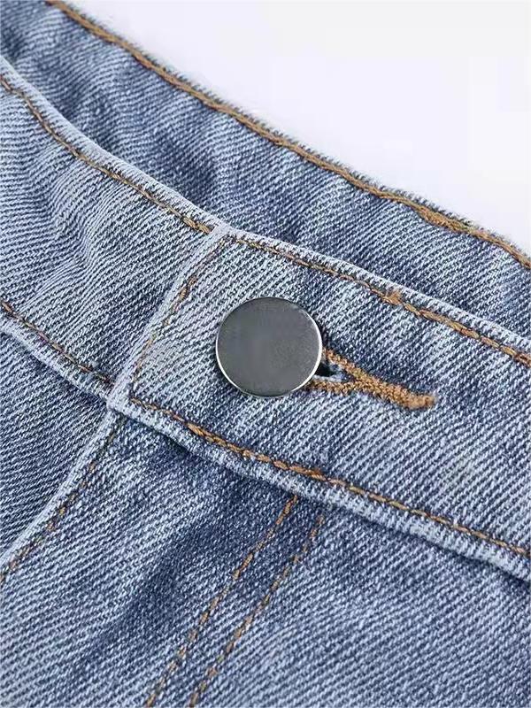 Luna Vintage Flare Jeans Dames | Y2K Uitlopende Spijkerbroek Met Rode Ster
