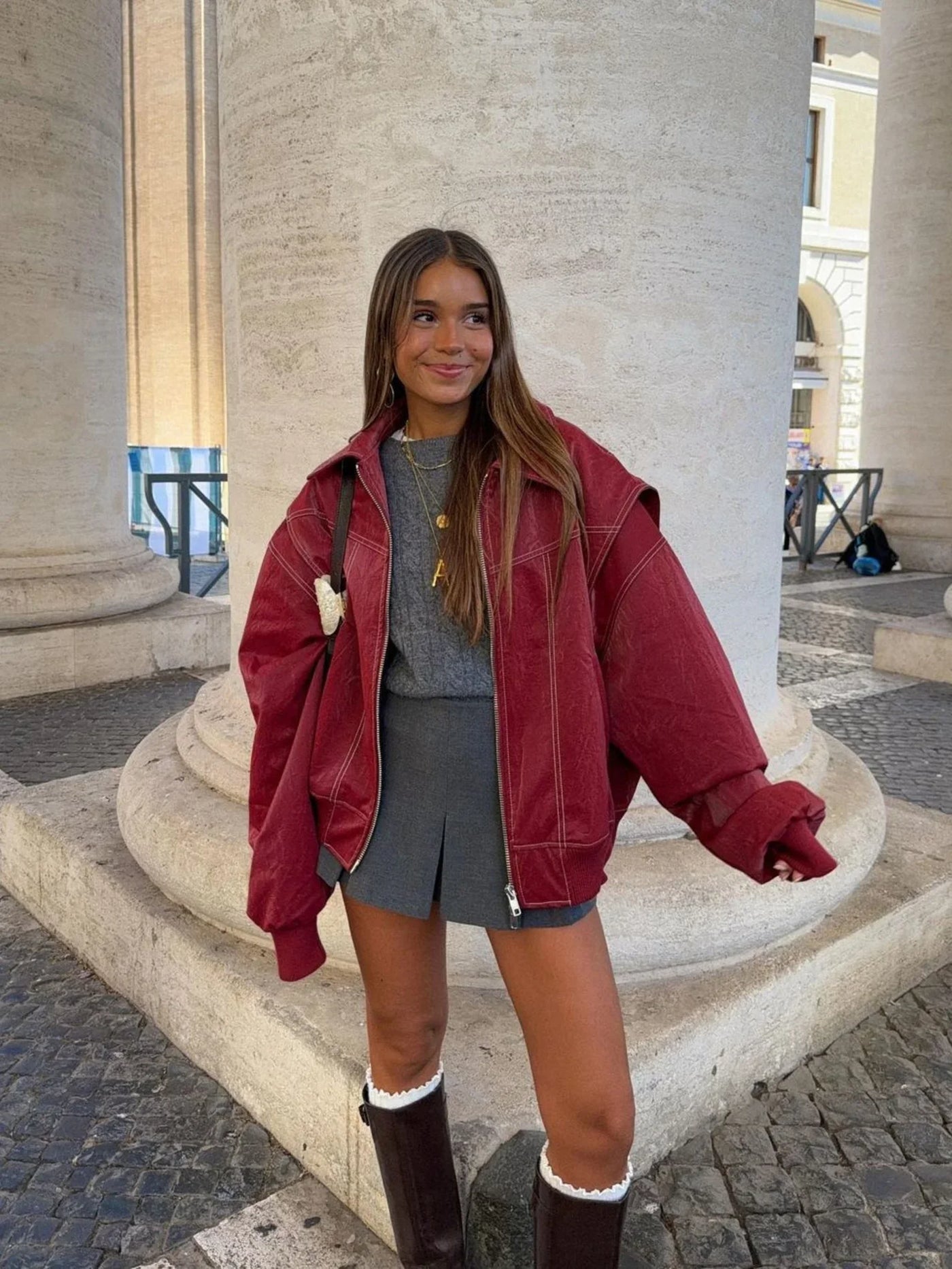 RUBY | Oversized leren jas