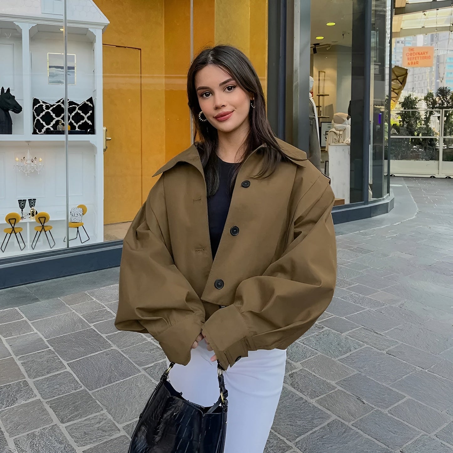 Tussenjas Dames | Hoge Kraag & Knoopsluiting | Perfecte Herfstjas