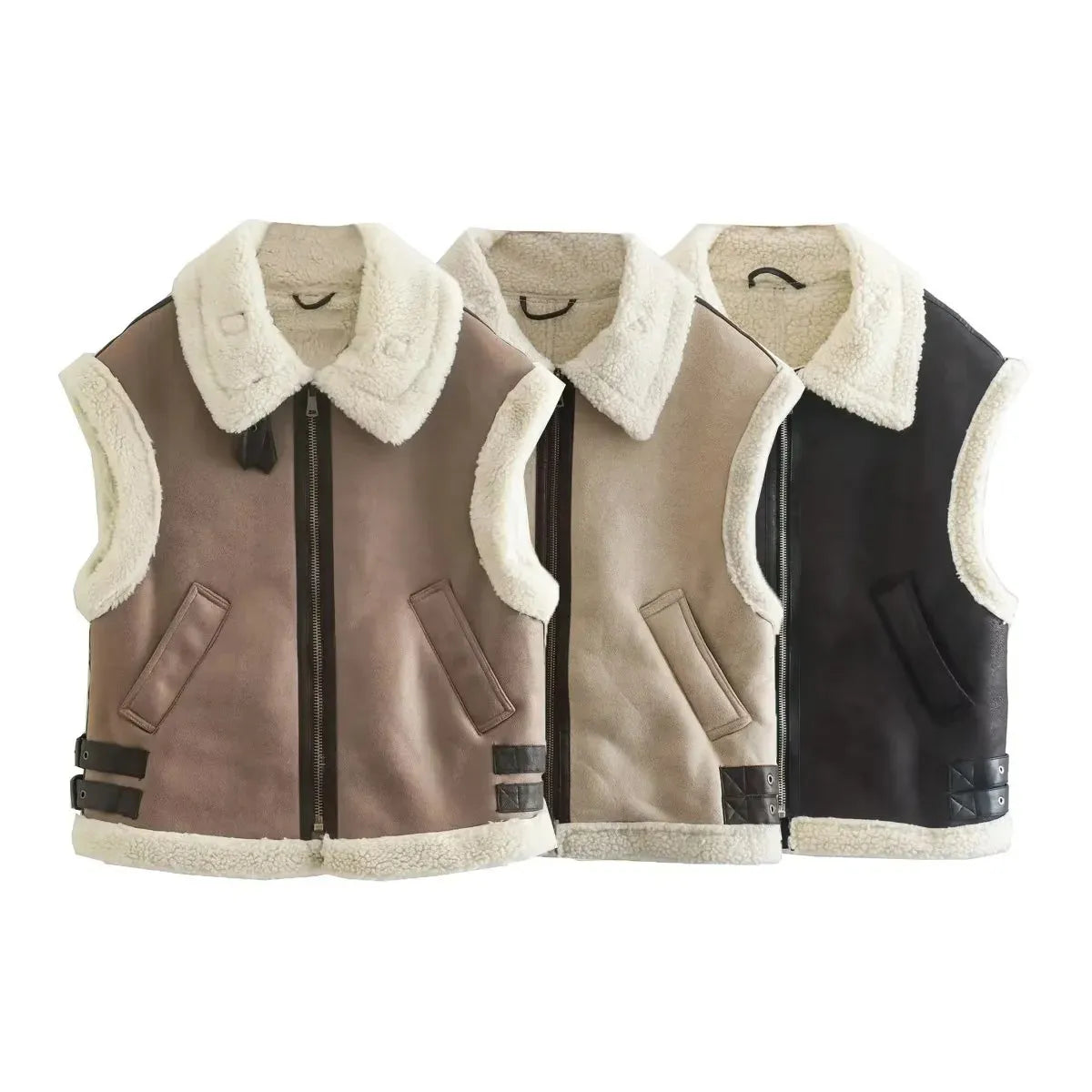 Julia | Teddy Bodywarmer Dames | Warme & Trendy Leer Look Gilet Voor Winter