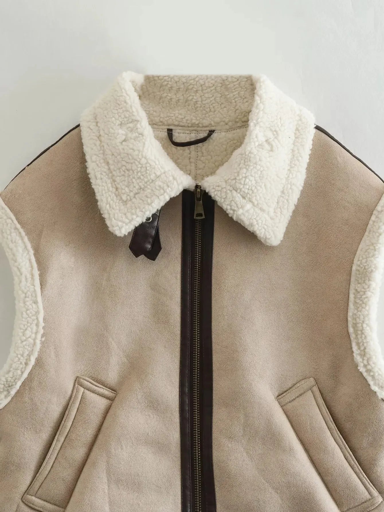 Julia | Teddy Bodywarmer Dames | Warme & Trendy Leer Look Gilet Voor Winter