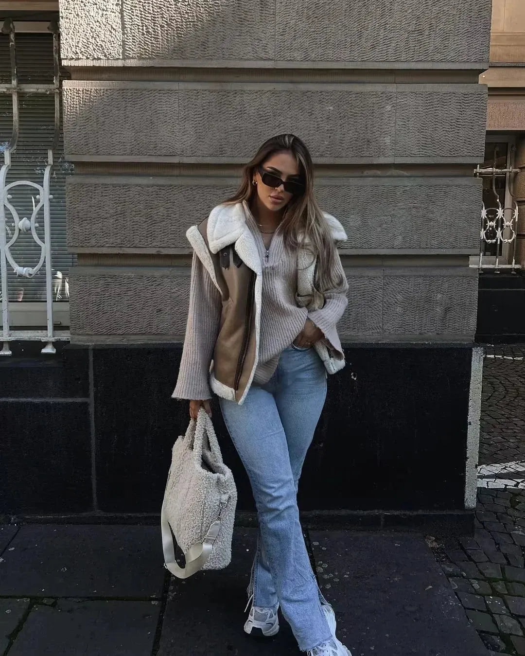 Julia | Teddy Bodywarmer Dames | Warme & Trendy Leer Look Gilet Voor Winter