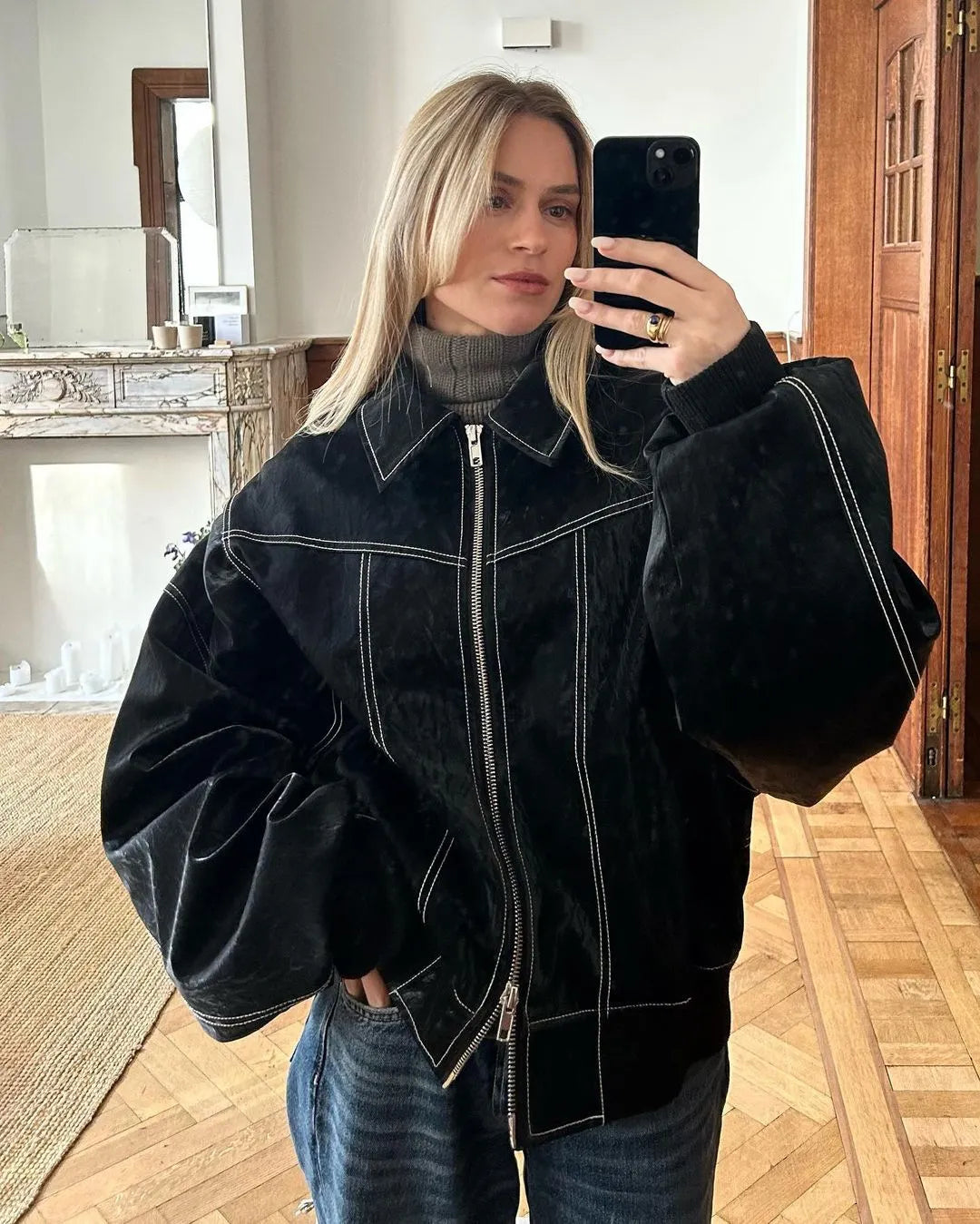 RUBY | Oversized leren jas