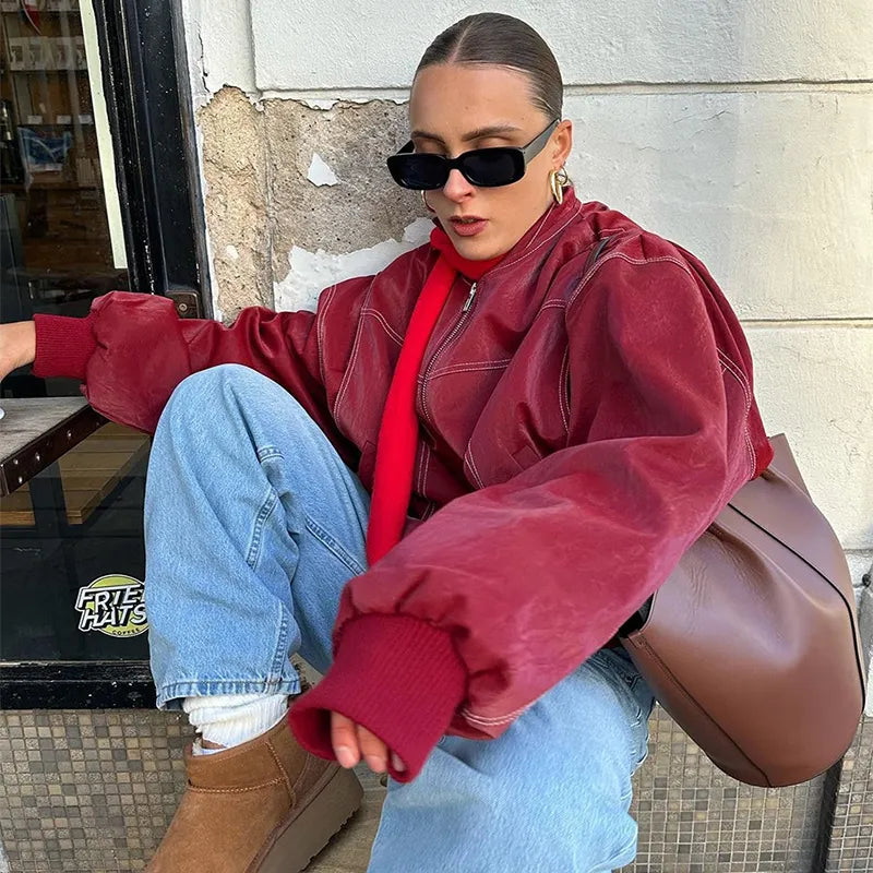 RUBY | Oversized leren jas