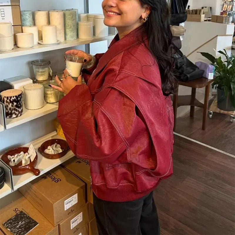 RUBY | Oversized leren jas
