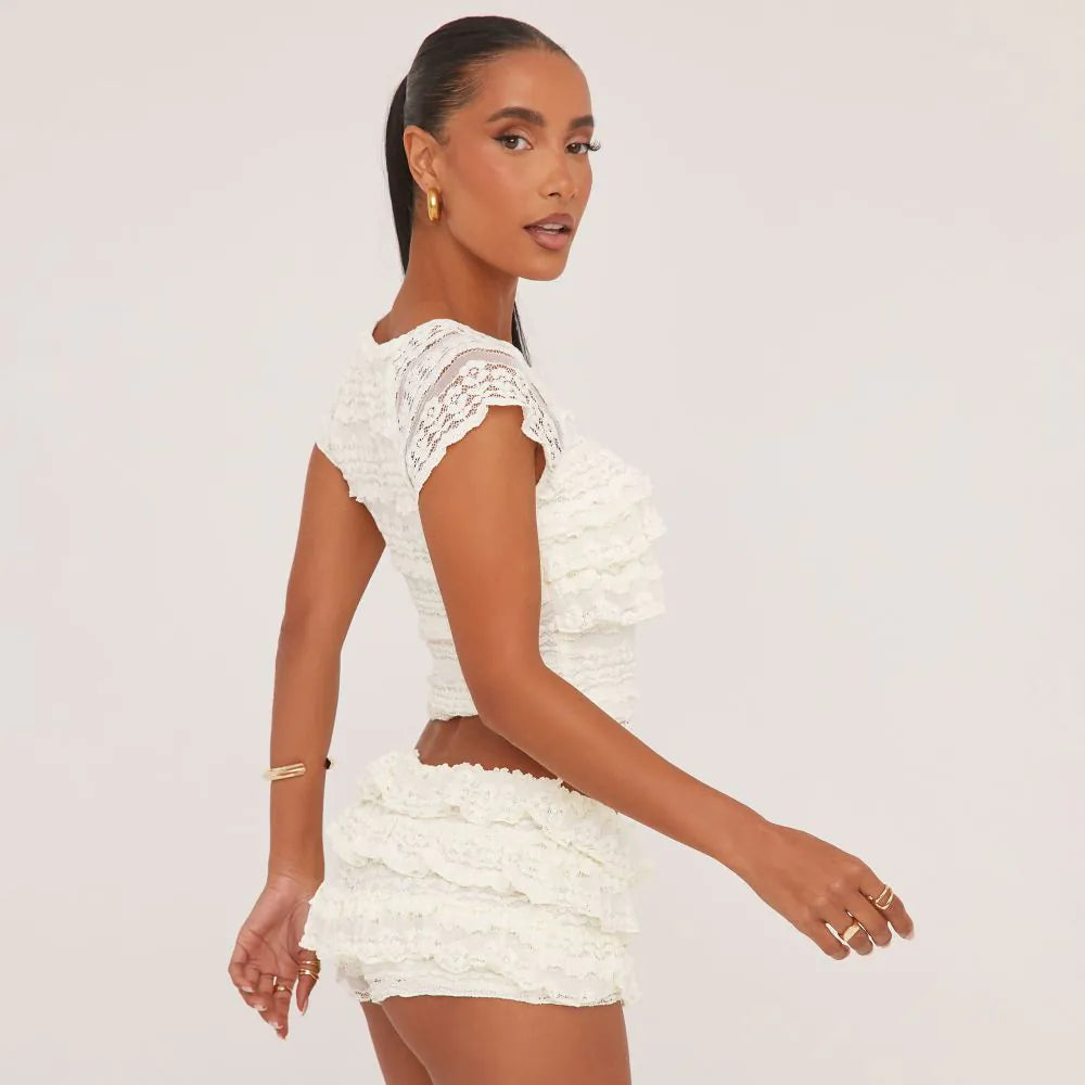 Fleur Lace Set | Chique Kanten Tweedelige Outfit voor Dames