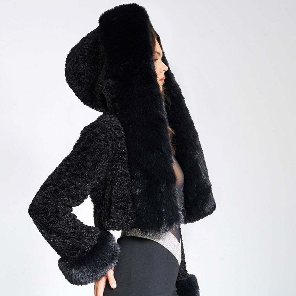Noelle | Korte Fur Jas Dames | Chic Cropped Faux Fur Jacket Voor Feestelijke Looks