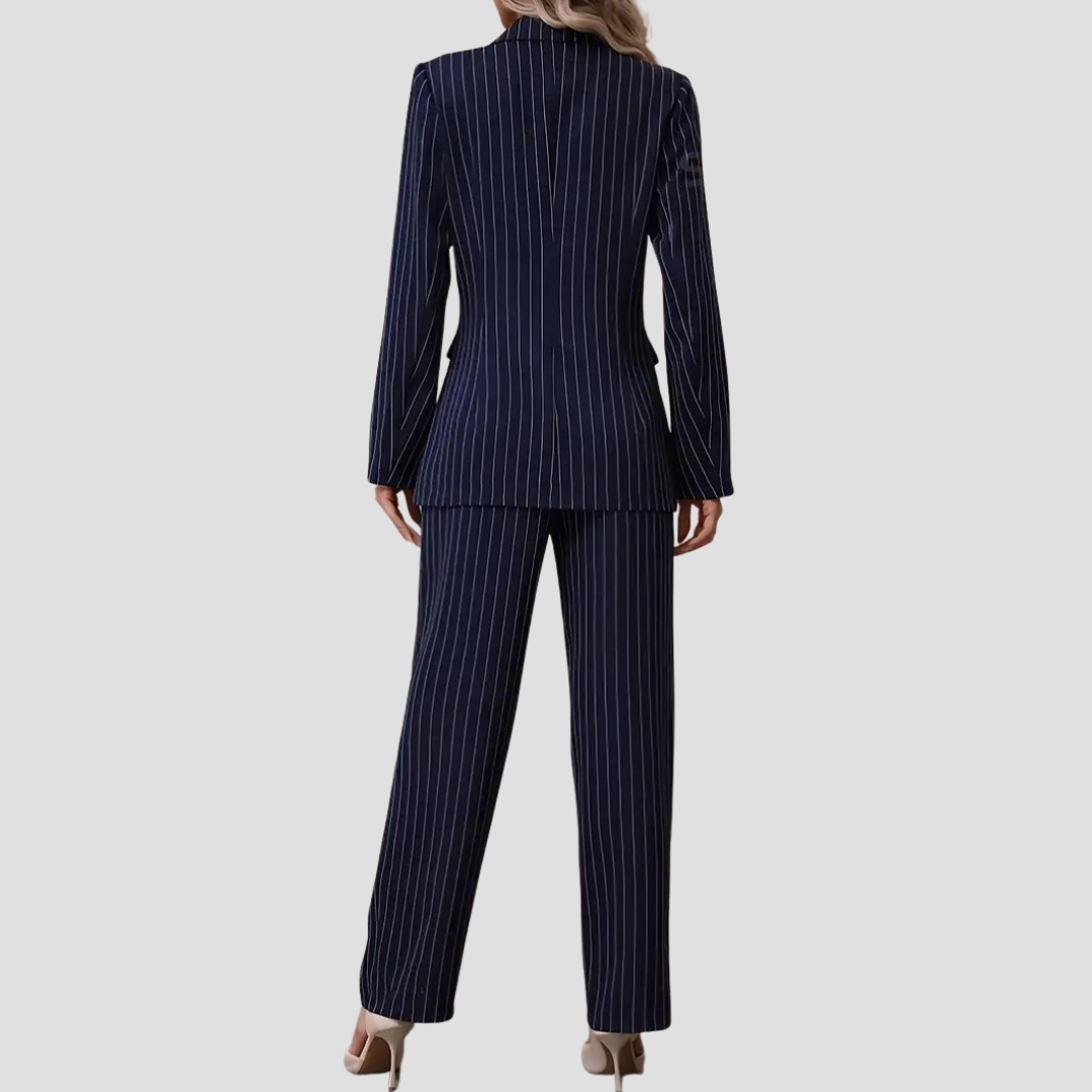Gestreept Damespak – Tweedelige Set met Blazer en Broek | Stijlvol & Elegant