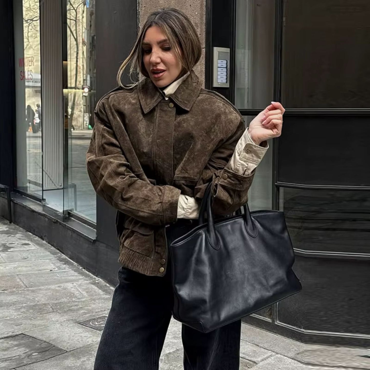 FAYE | Oversized Suede Jacket