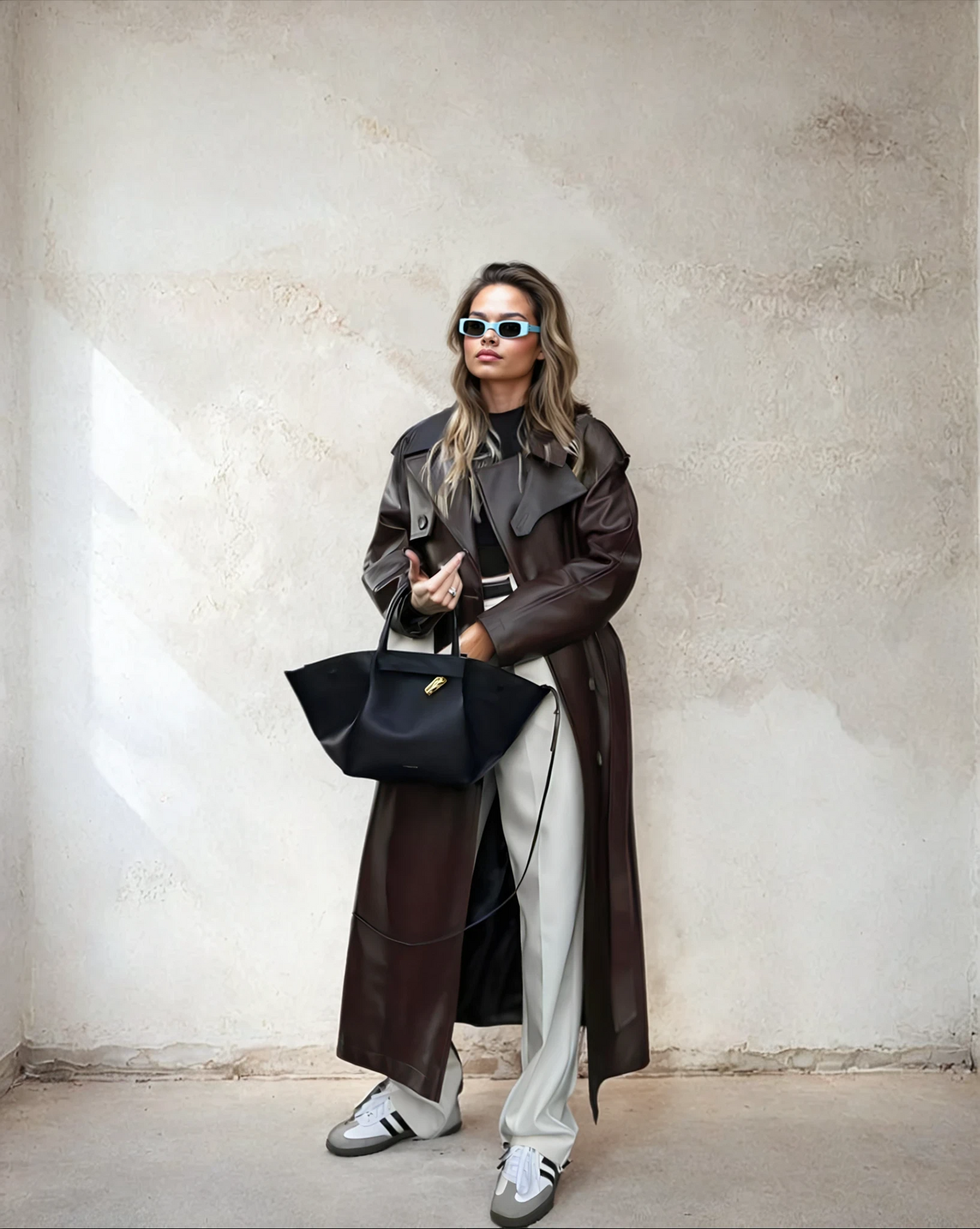 Amara | Leren Trench Coat