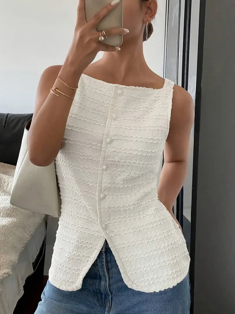 EMMA | Mouwloze Blouse met Vierkante Halslijn voor Dames