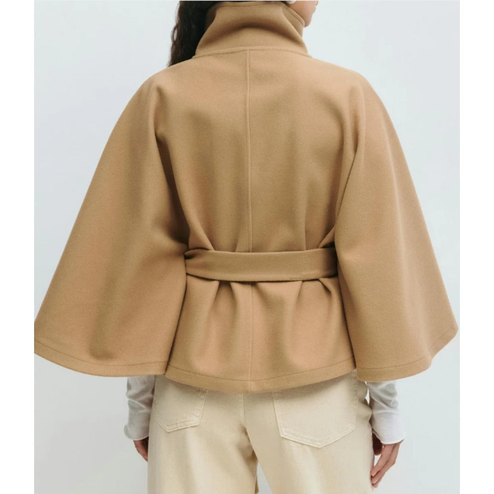 Cape Coat Dames Jas Met Hoge Kraag | Elegante Manteljas Voor Winter
