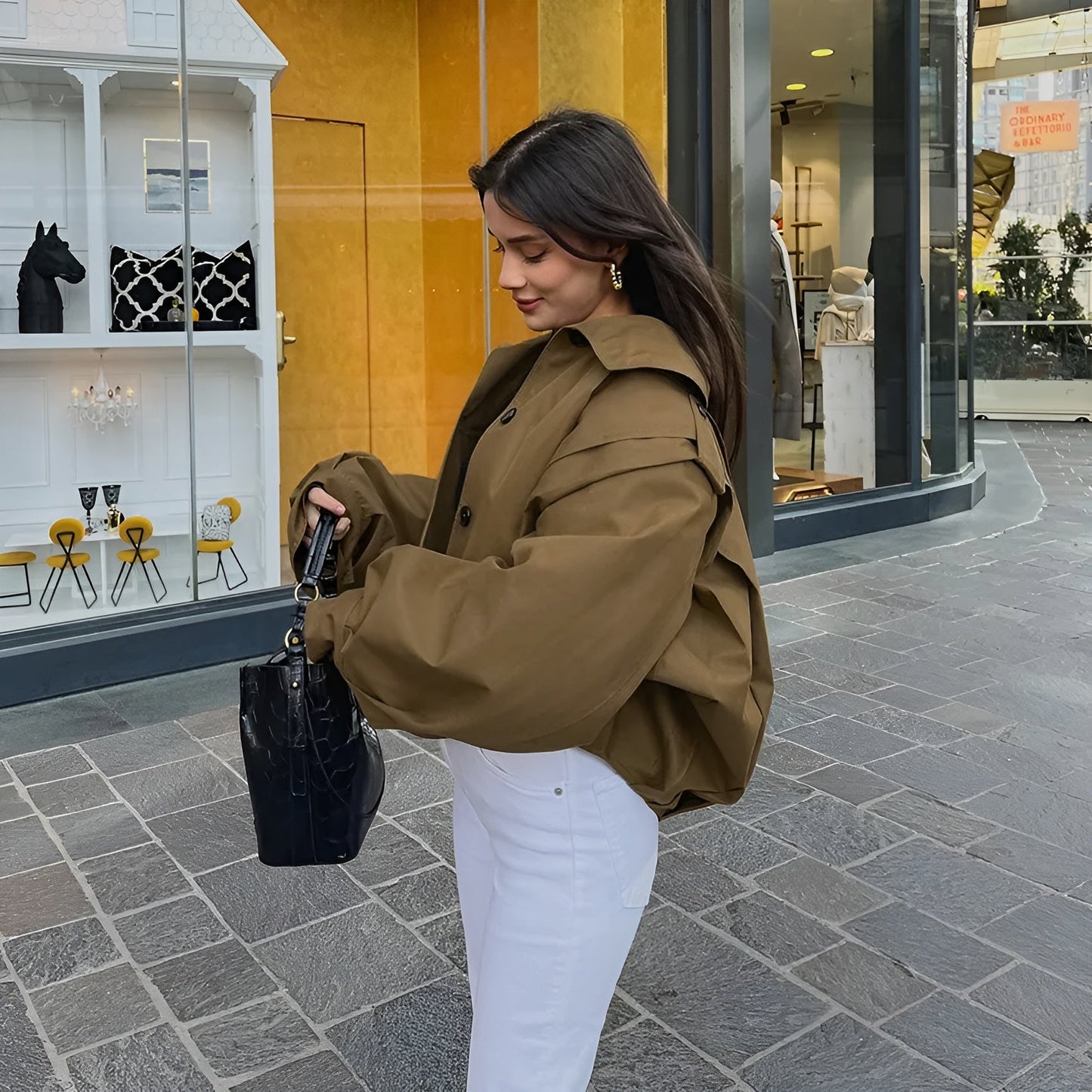 Tussenjas Dames | Hoge Kraag & Knoopsluiting | Perfecte Herfstjas