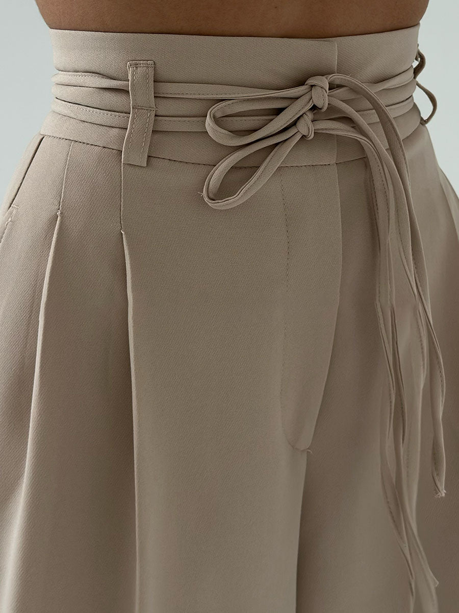 Lara | Dames Hoge Taille Pantalon – Wijde Pijpen & Stretch Stof