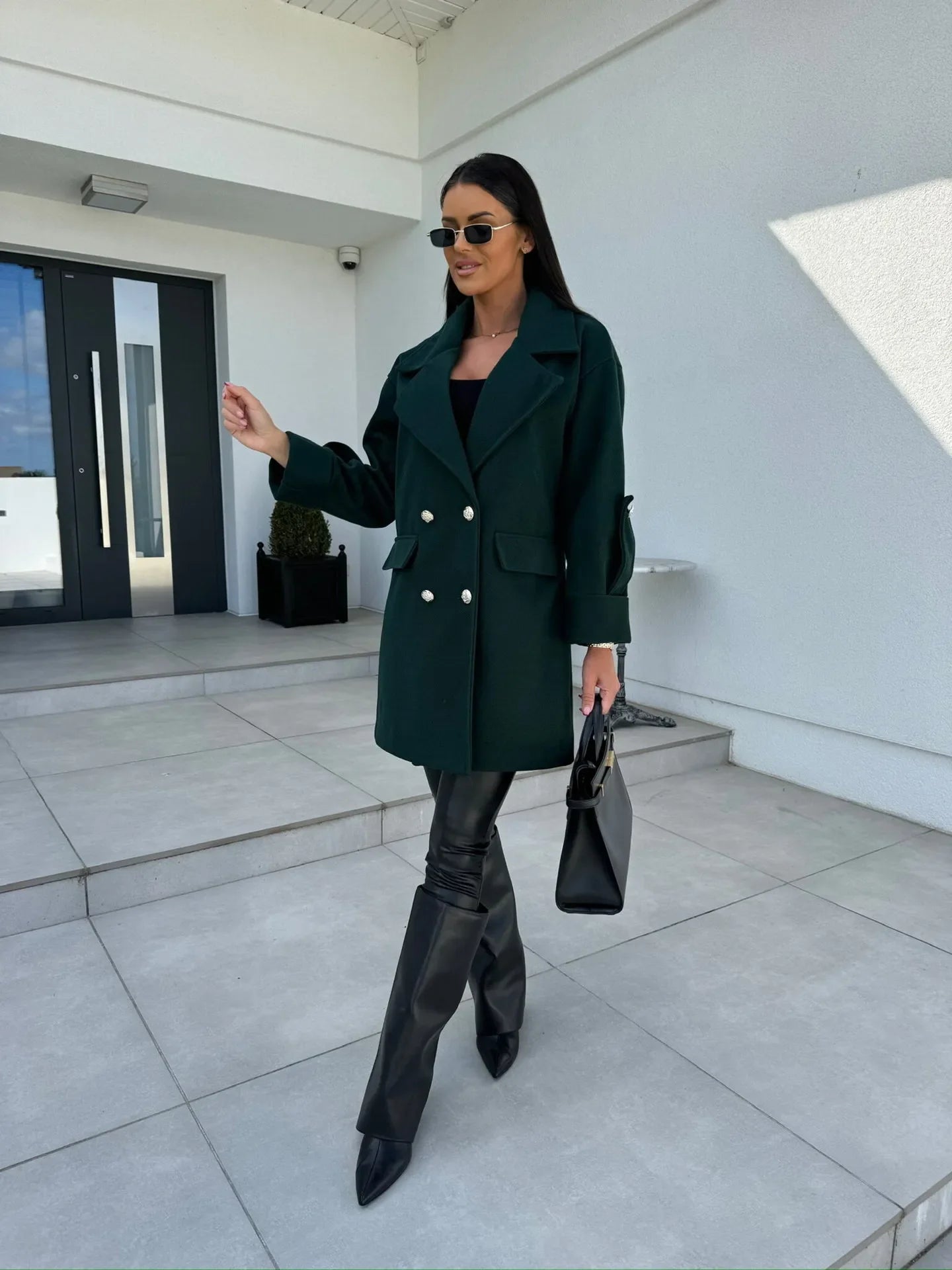 Noa | Dames Oversized Blazerjas | Stijlvolle Lange Blazer Met Dubbele Knoopsluiting