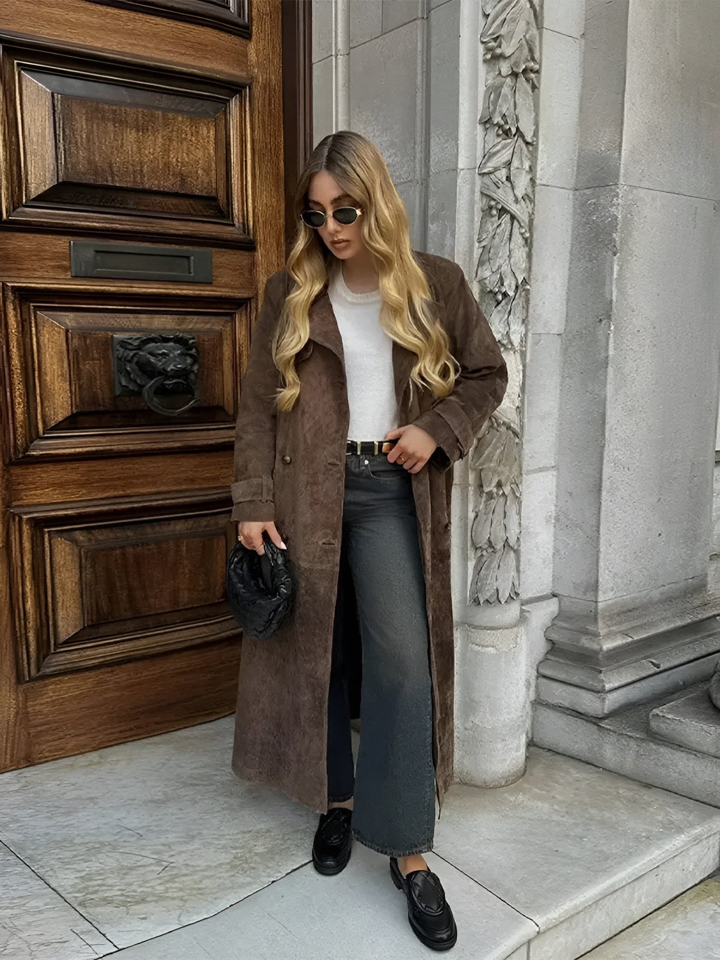 Dames Wollen Mantel – Lange Herfstmantel met Tijdloze Elegantie