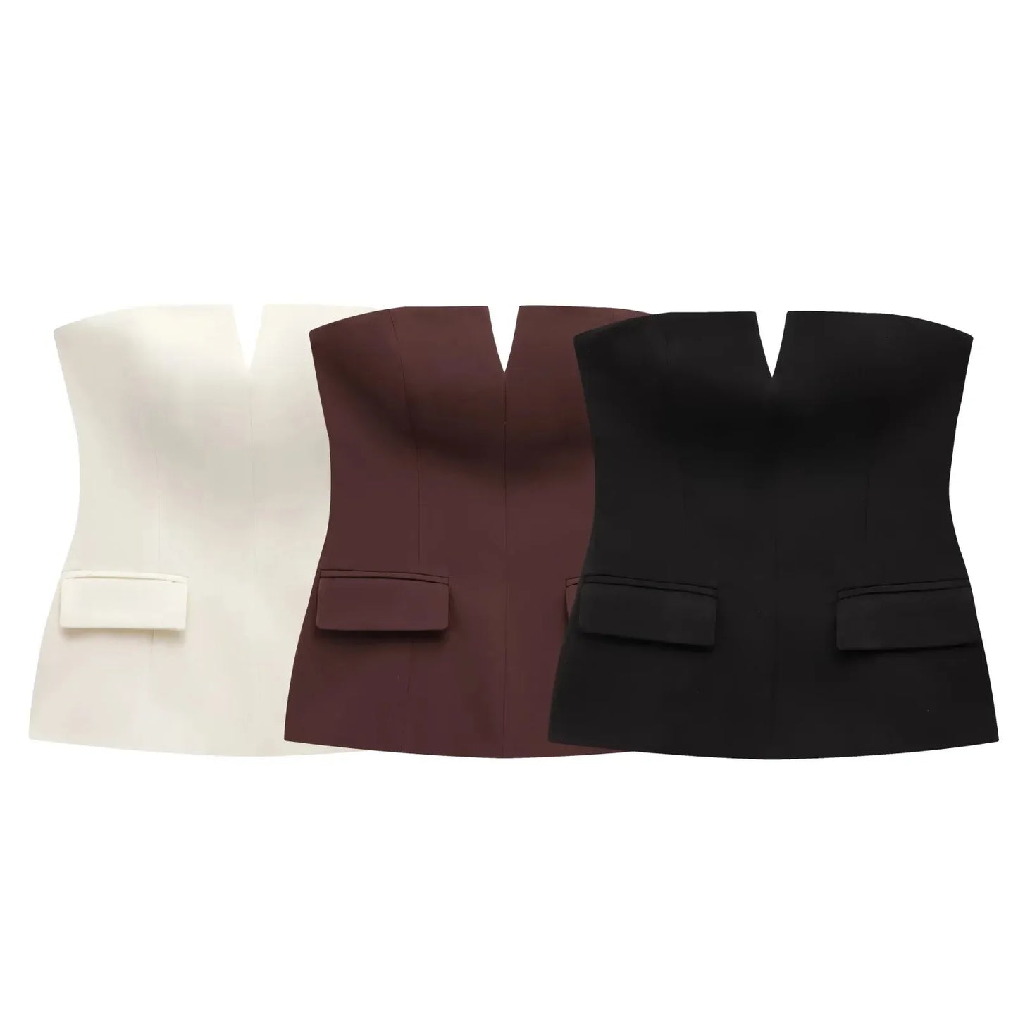 Sofia | Luxe Strapless Dames Top Met V-Hals En Antislip Detail – Elegant, Comfortabel & Blijft Perfect Zitten
