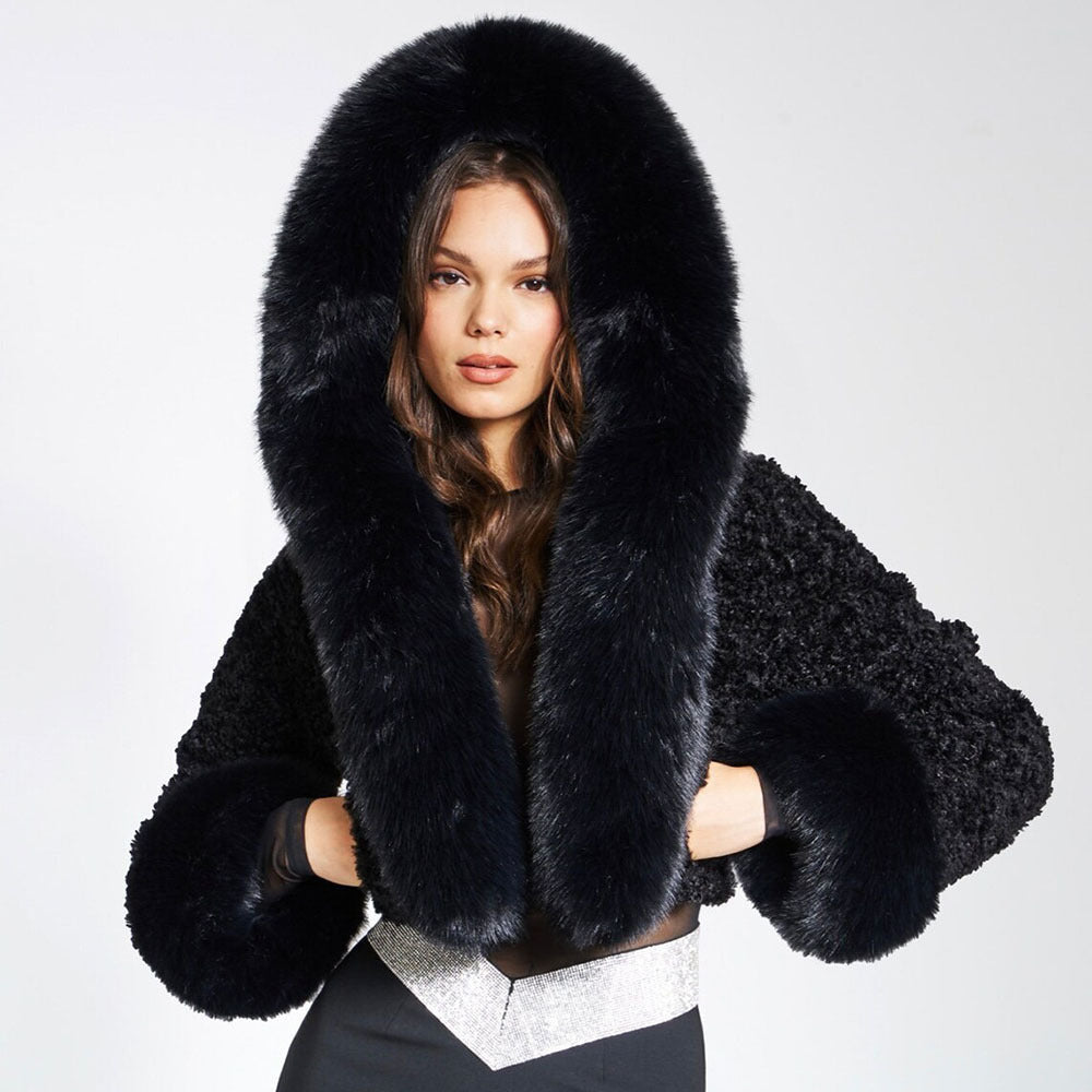 Noelle | Korte Fur Jas Dames | Chic Cropped Faux Fur Jacket Voor Feestelijke Looks