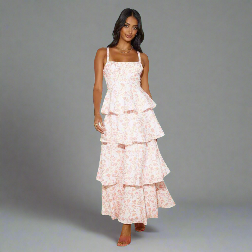 LINA | Zomerjurk met bloemmotief premium stof voor dames