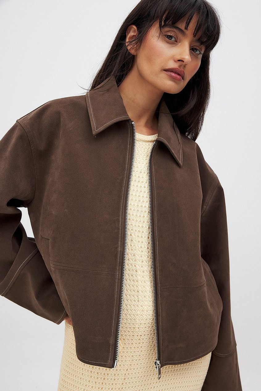 Mara Dames Suède Jas Bruin | Elegante Tijdloze Jas Voor Voorjaar & Herfst