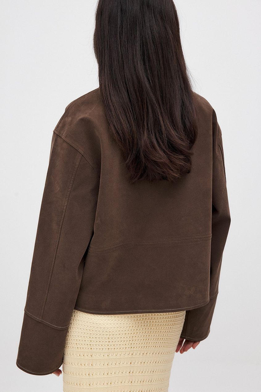 Mara Dames Suède Jas Bruin | Elegante Tijdloze Jas Voor Voorjaar & Herfst