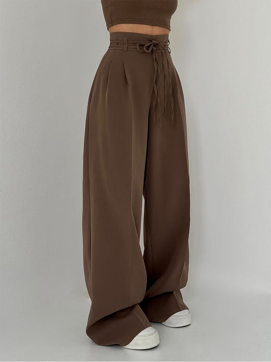 Lara | Dames Hoge Taille Pantalon – Wijde Pijpen & Stretch Stof
