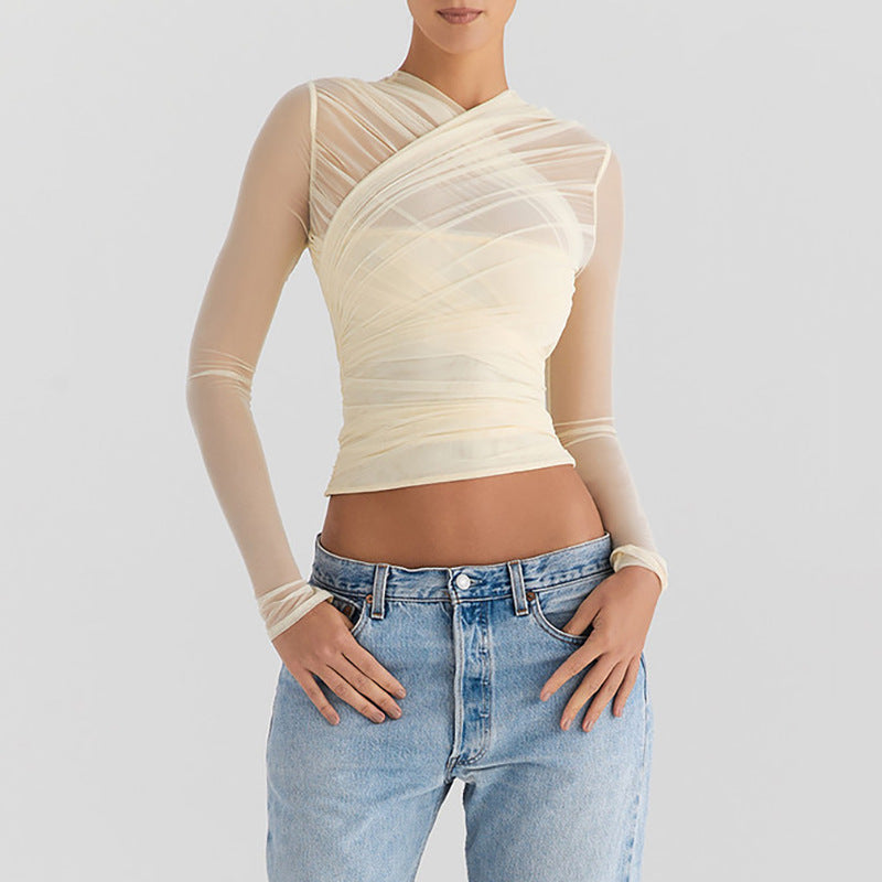 CAMILLE | Luxe Mesh Longsleeve – Ademend, Comfortabel & Elegant