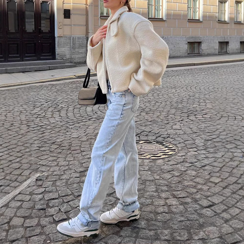 Lina Minimalistisch Fleece Jacket Dames | Warm, Licht & Tijdloos Design
