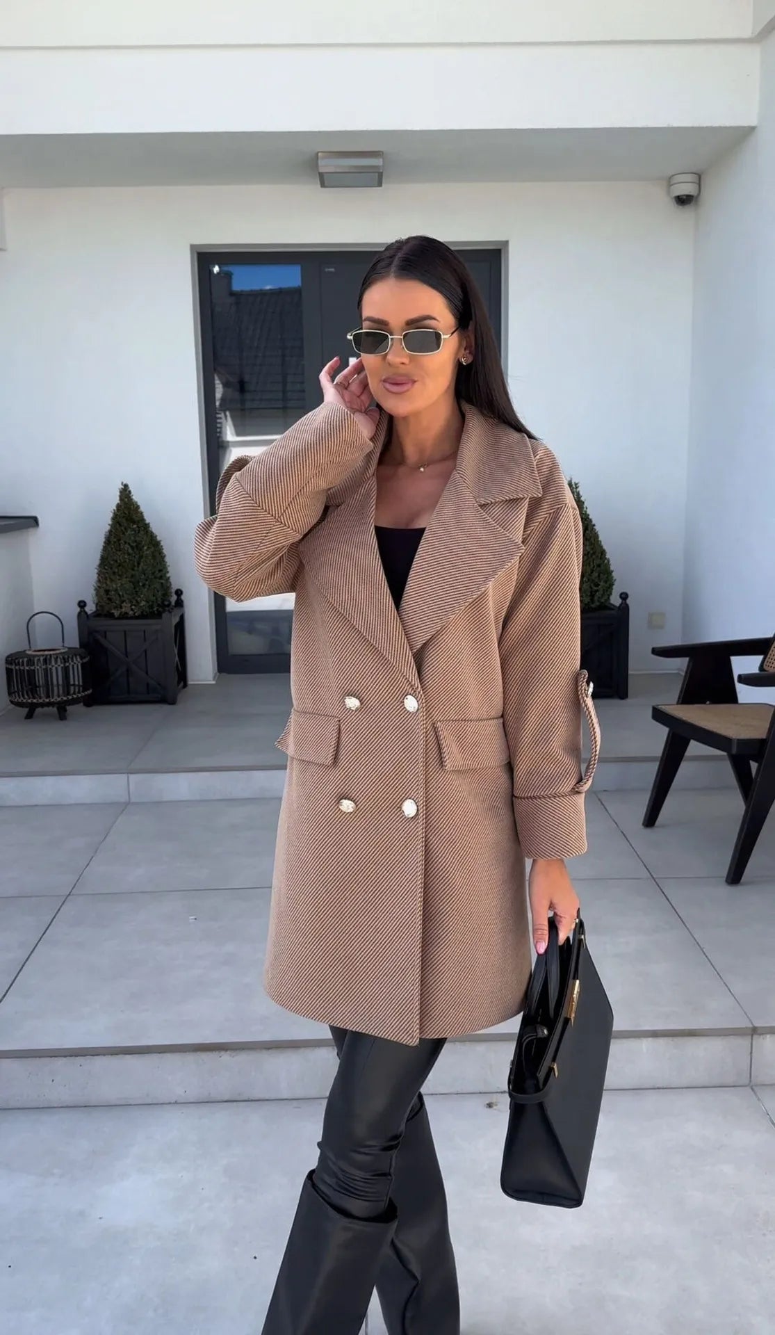 Noa | Dames Oversized Blazerjas | Stijlvolle Lange Blazer Met Dubbele Knoopsluiting