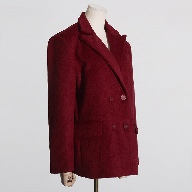 Noa | Chique Wollen Jas Dames | Warme Korte Mantel Met Ceintuur Voor Winter