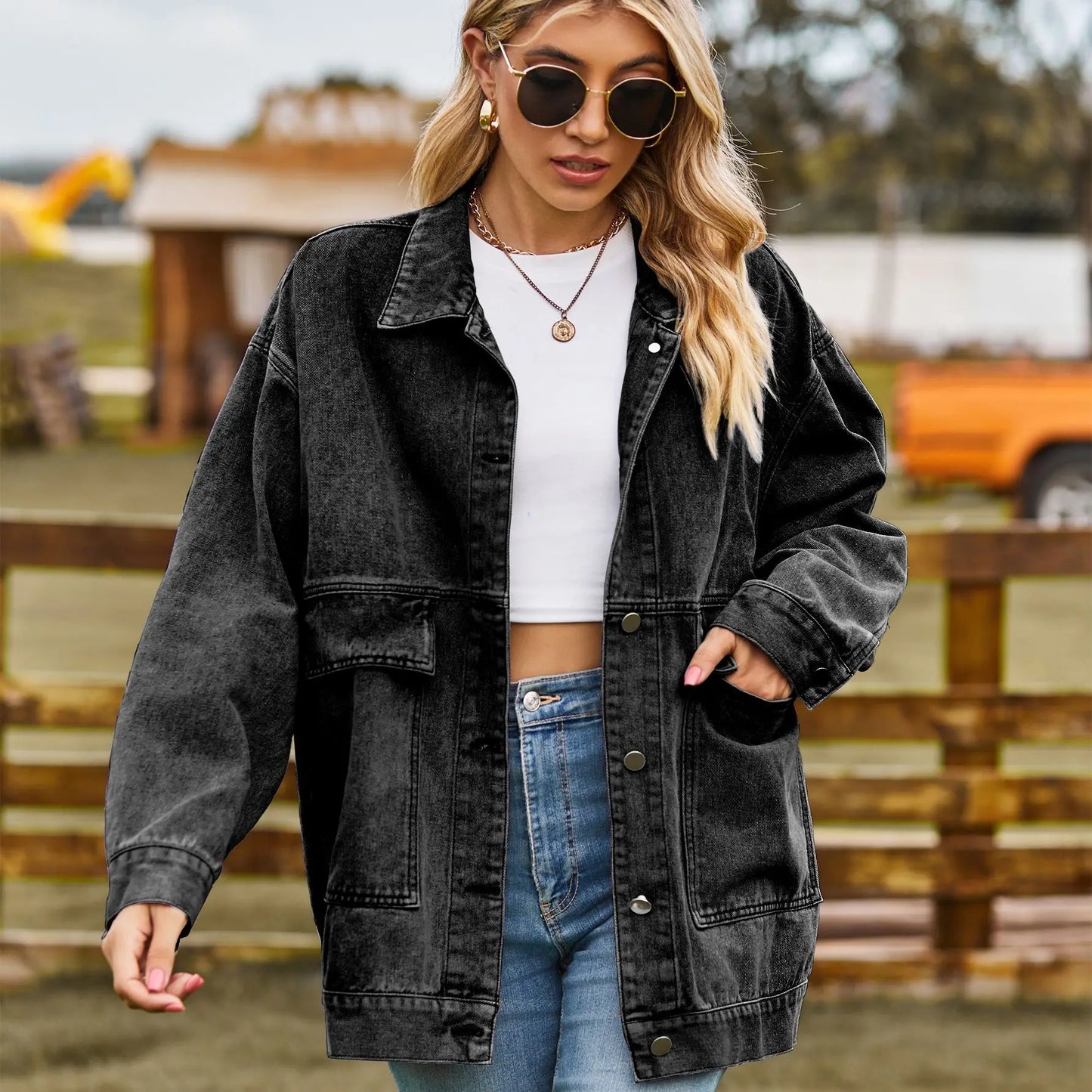 SOPHIE | Klassieke Dames Oversized Spijkerjas Met Knoopsluiting