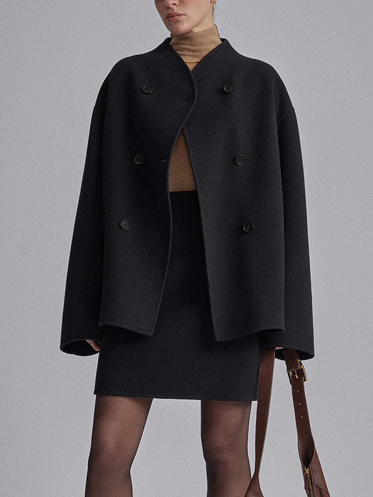 Larena | Stijlvolle Oversized Jas Dames | Elegante Tussenjas Met Knopen