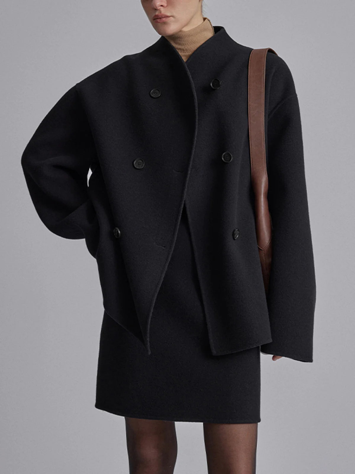 Larena | Stijlvolle Oversized Jas Dames | Elegante Tussenjas Met Knopen