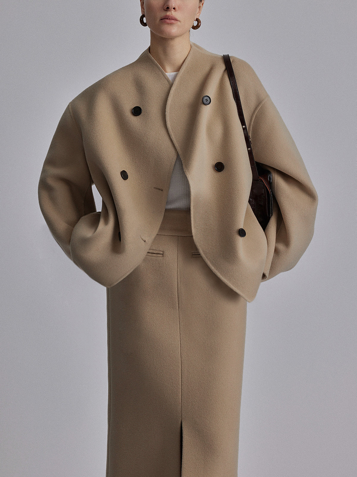 Larena | Stijlvolle Oversized Jas Dames | Elegante Tussenjas Met Knopen
