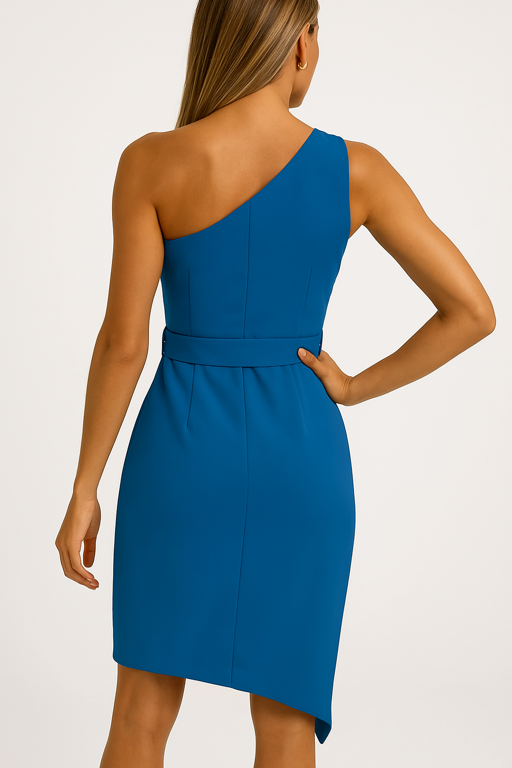Amélie | One Shoulder Dames zomerjurk Met Tailleband