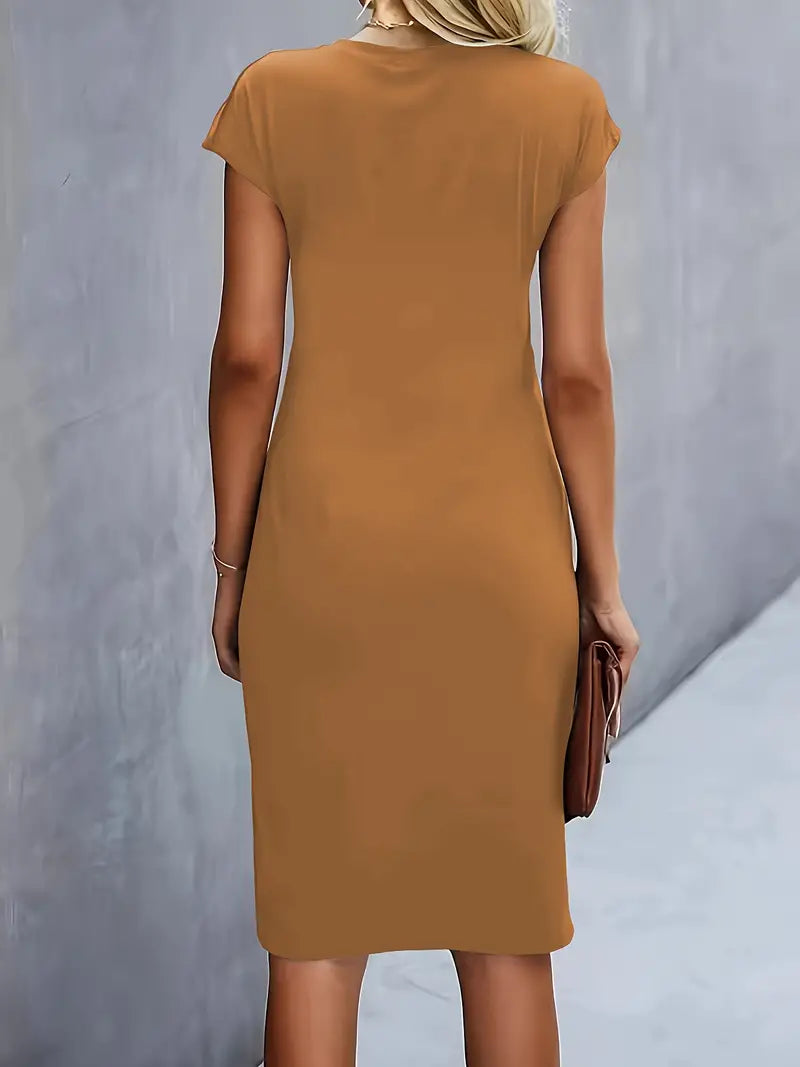 Jayda | elegante Midi Jurk Dames | Klassieke & Flatterende Tijdloze Jurk