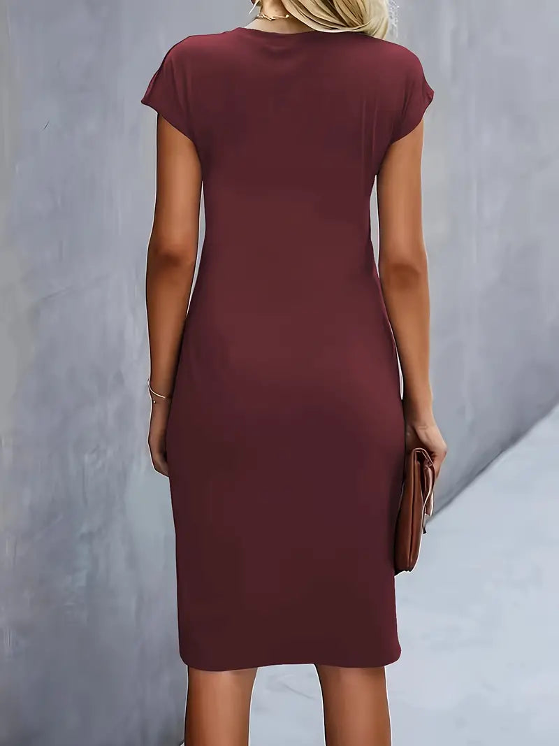 Jayda | elegante Midi Jurk Dames | Klassieke & Flatterende Tijdloze Jurk