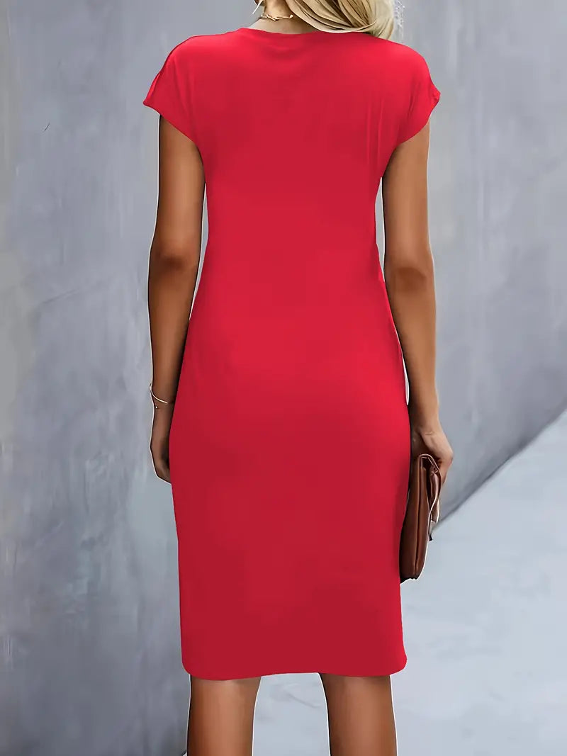 Jayda | elegante Midi Jurk Dames | Klassieke & Flatterende Tijdloze Jurk