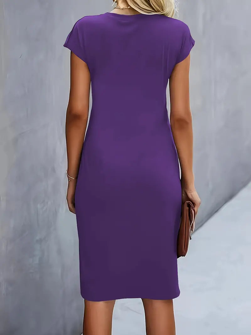 Jayda | elegante Midi Jurk Dames | Klassieke & Flatterende Tijdloze Jurk