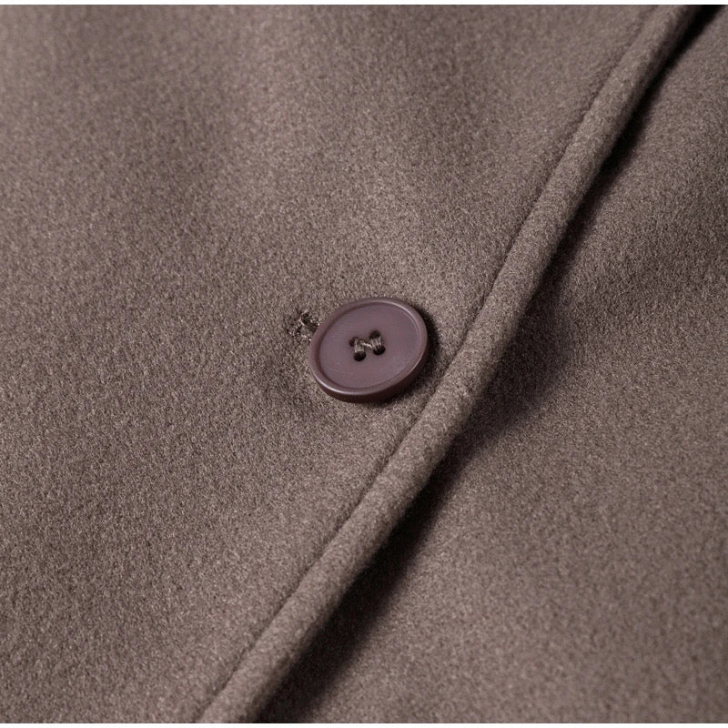 Celine | Oversized Jas Dames | Lange Mantel Met Reverskraag & Dubbele Knopen