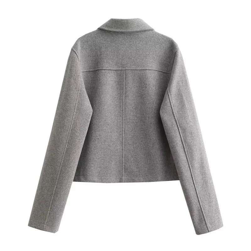 Grijze Jas Dames | Klassieke Lange Jas met Elegante Look