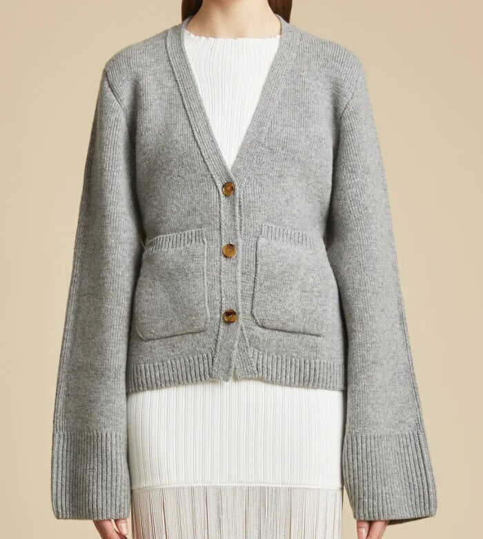 Gebreide Cardigan Dames – Vest met Knoopsluiting en Elegante V-Hals