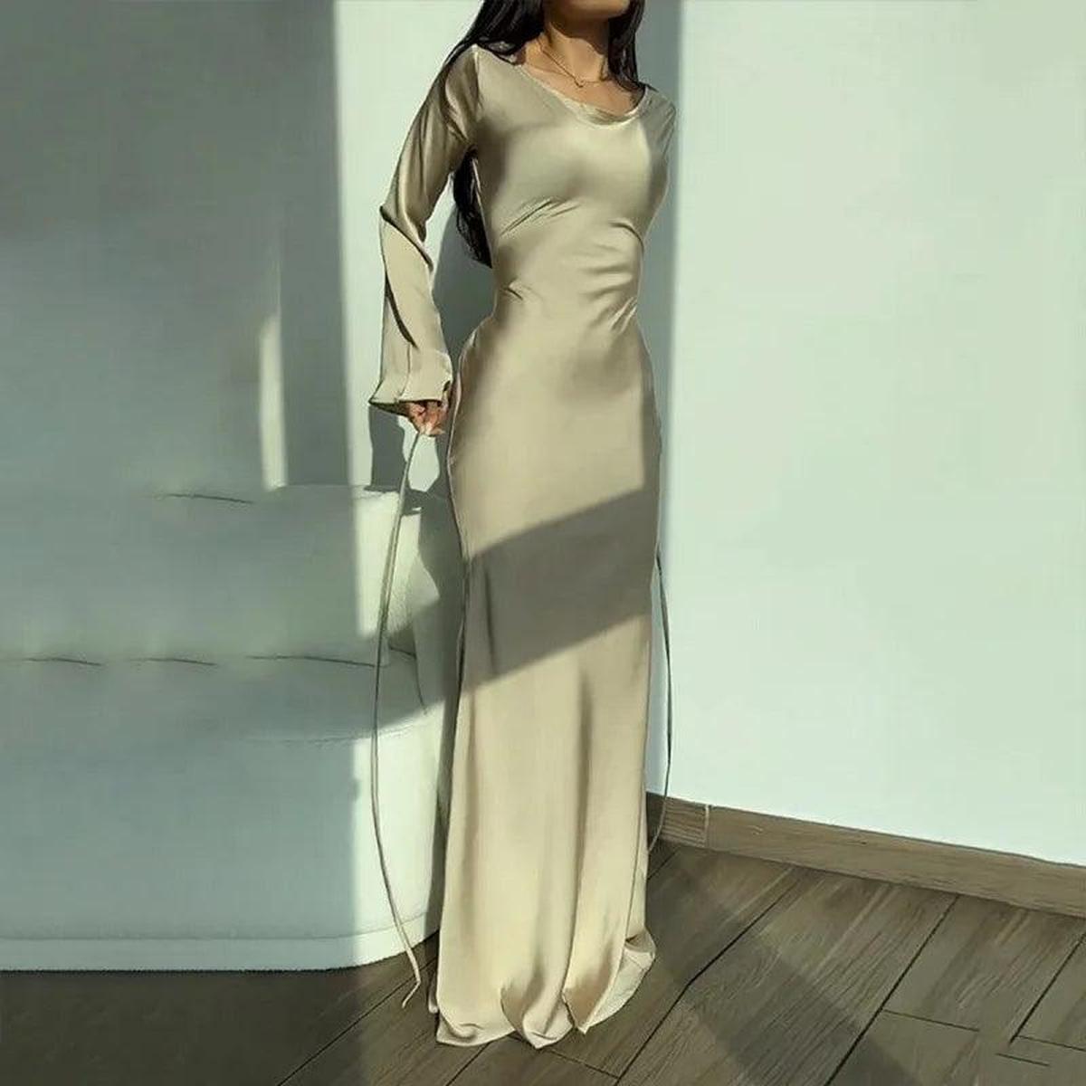Lara Elegante Satijnen Maxi Jurk | Perfecte Avondjurk Voor De Feestdagen