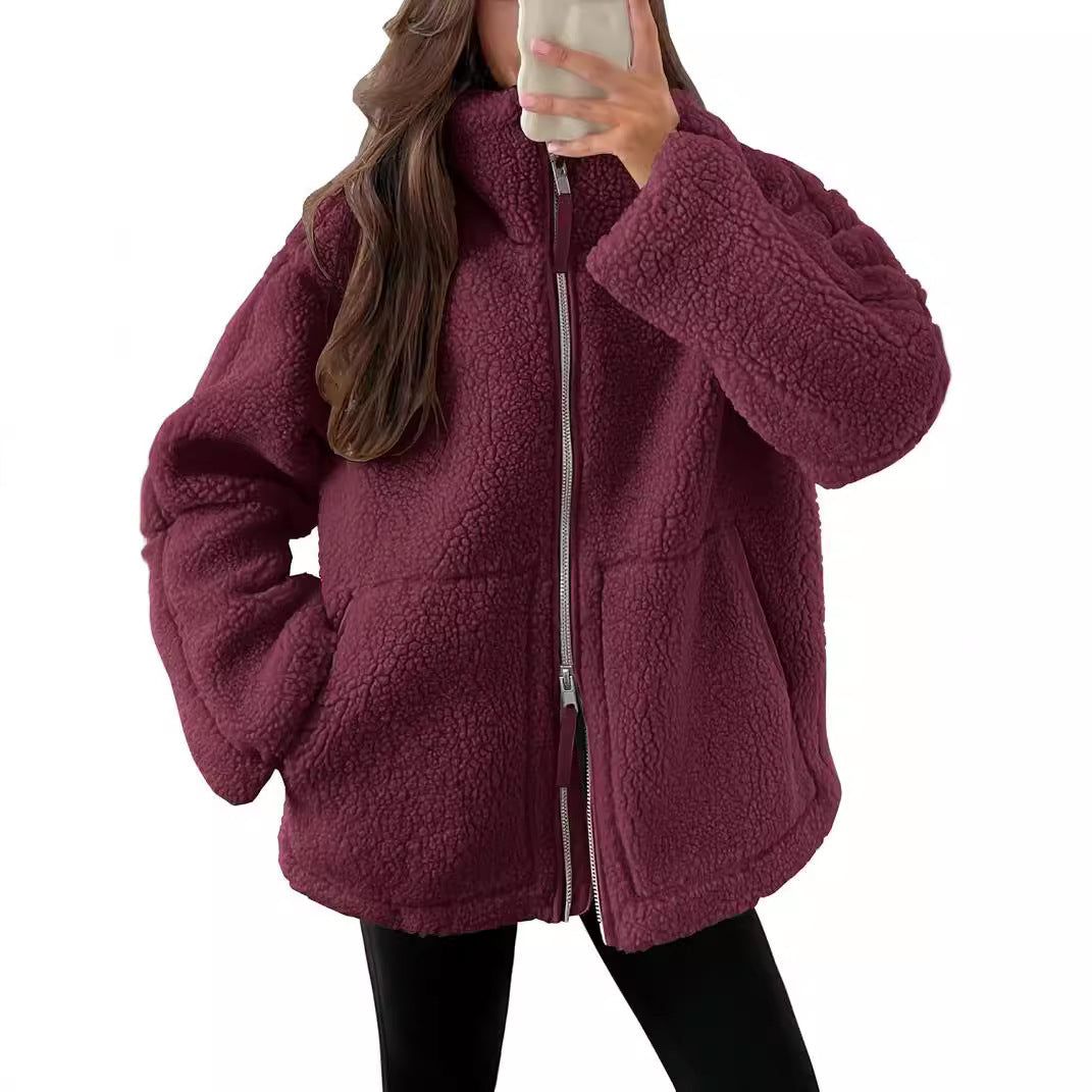 Elise | Wollen Fleece Jas Dames | Warme & Zachte Winterjas Voor Koude Dagen